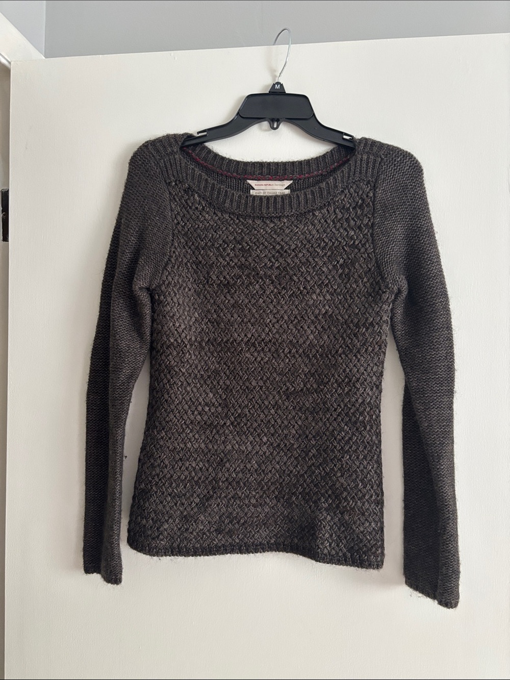 Banana Republic Dark Brown Textured Crewneck Sweater